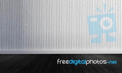 White Wood Wall Background With Simple Style-3d Rendering Stock Image