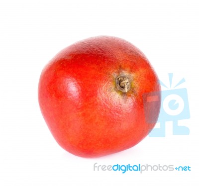 Whole Pomegranate Isolated On The White Background Stock Photo