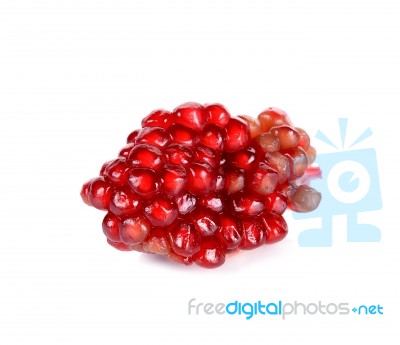 Whole Pomegranate Isolated On The White Background Stock Photo