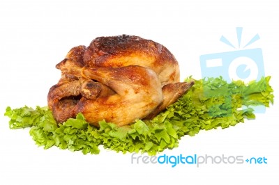 Whole Roasted Chicken Stock Photo