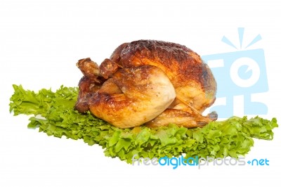 Whole Roasted Chicken Stock Photo