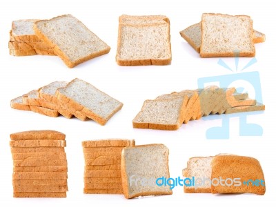 Whole Wheat Bread Isolated On The White Background Stock Photo