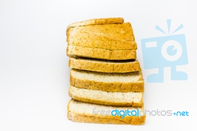 Whole Wheat Bread On White Background Stock Photo