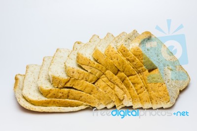 Whole Wheat Bread On White Background Stock Photo