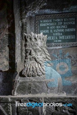 Wieliczka Salt Mine Near Krakow Stock Photo