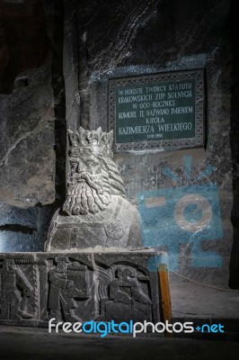 Wieliczka Salt Mine Near Krakow Stock Photo