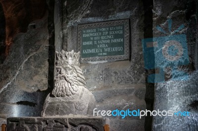 Wieliczka Salt Mine Near Krakow Stock Photo