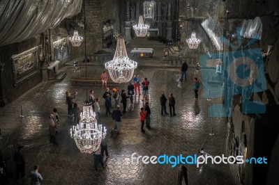 Wieliczka Salt Mine Near Krakow Stock Photo