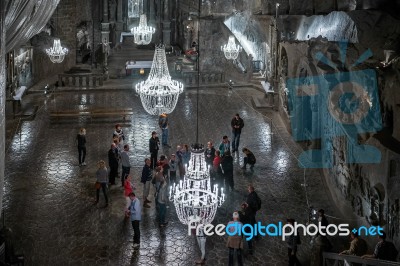 Wieliczka Salt Mine Near Krakow Stock Photo