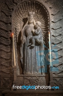 Wieliczka Salt Mine Near Krakow Stock Photo