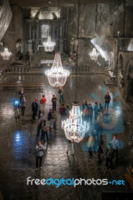 Wieliczka Salt Mine Near Krakow Stock Photo