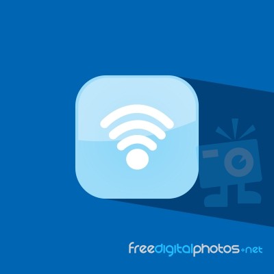 Wifi Button Icon Flat   Illustration  Stock Image