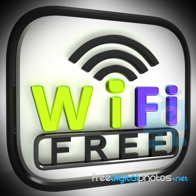 Wifi Free Internet Symbol Shows Connection Stock Image