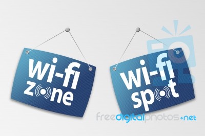 Wifi hanging tag Stock Image