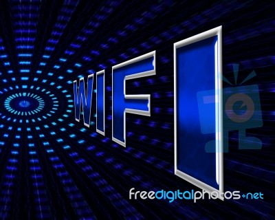 Wifi Online Means World Wide Web And Wireless Stock Image