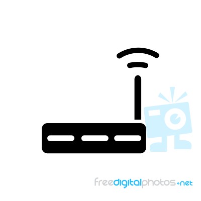 Wifi Router Symbol Icon  Illustration On White Backg Stock Image