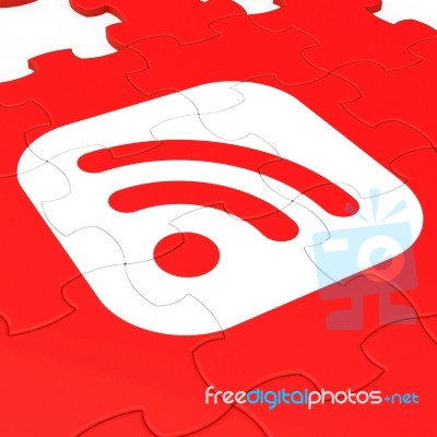 Wifi Symbol Puzzle Showing Internet Access Stock Image