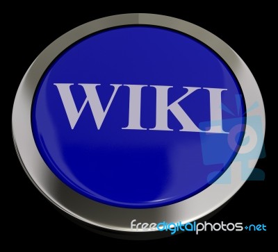 Wiki Button Stock Image