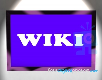 Wiki Screen Shows Online Information Knowledge Or Encyclopedia Stock Image