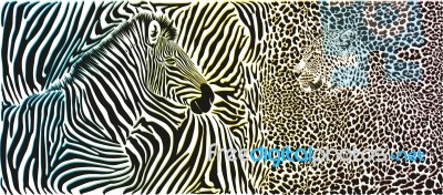 Wild Animal Background - Template With Zebra And Leopard Motif Stock Image