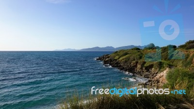 Wild Coast Of The Ionian Sea Stock Photo