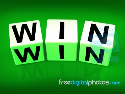 Win Blocks Indicate Success Triumphant And Winning Stock Image