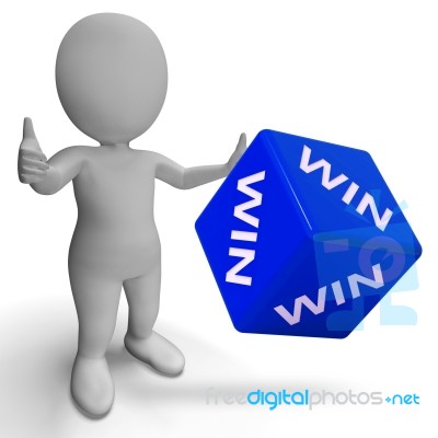 Win Dice Showing Success Winner Succeed Stock Image