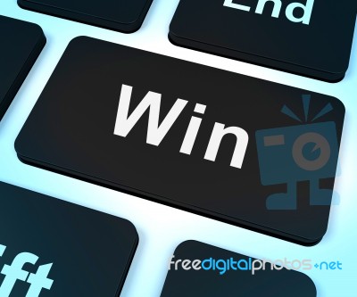 Win Key Representing Triumph And Success Online Stock Image