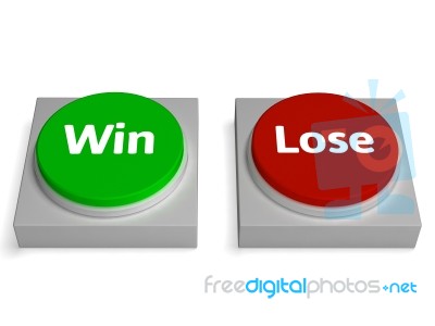 Win Lose Buttons Show Winning Or Losing Stock Image