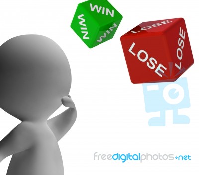 Win Lose Dice Shows Gambling Stock Image