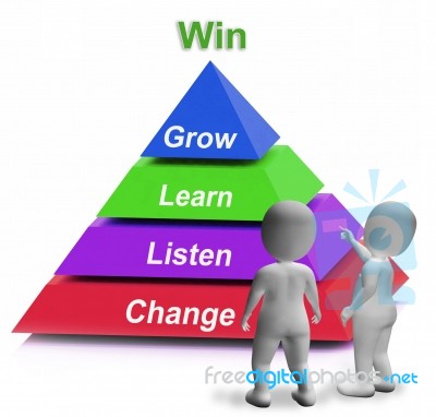 Win Pyramid Means Competition Record Or Goal Stock Image