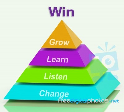 Win Pyramid Shows Success Accomplishment Or Victory Stock Image