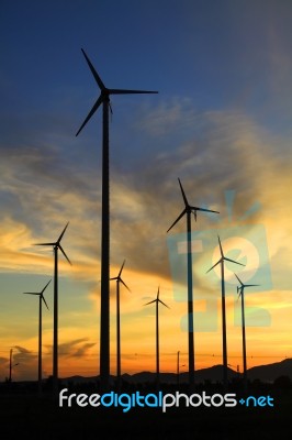 Wind Turbines Stock Photo