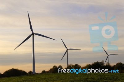 Wind Turbines Stock Photo