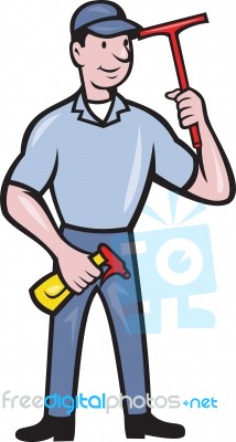 Window Cleaner With Squeegee Stock Image