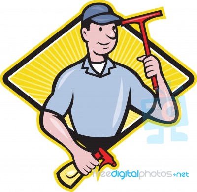 Window Cleaner With Squeegee Stock Image