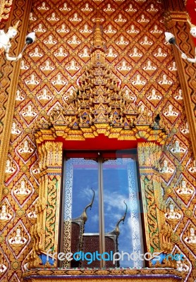 Window Of Thai Temple Stock Photo