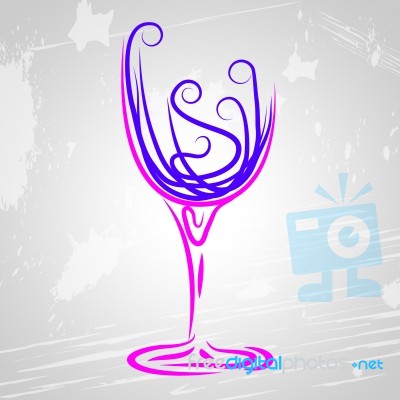 Wine Glass Indicates Beverage Alcoholic And Celebrations Stock Image