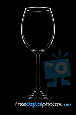 Wine Glass On Black Background Stock Photo