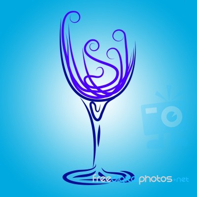 Wine Glass Shows Wine-glass Drink And Celebrations Stock Image