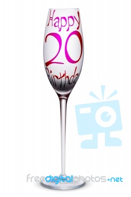 Wine Glass With Birthday Wishes Stock Image