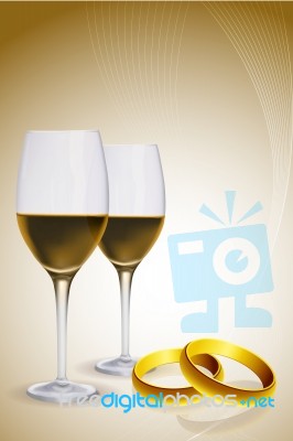 Wine Glass With Gold Stock Image