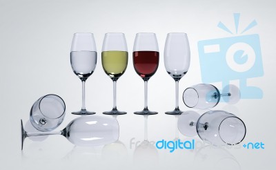 Wine In Glasses Stock Photo