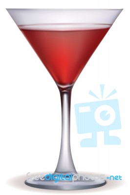 Wine In Martini Glass Stock Image