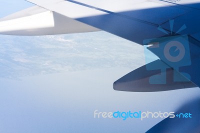 Wing Of Plane Stock Photo