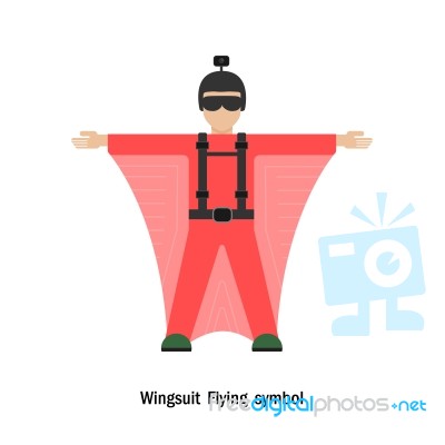 Wing Suit Flying Sign Stock Image