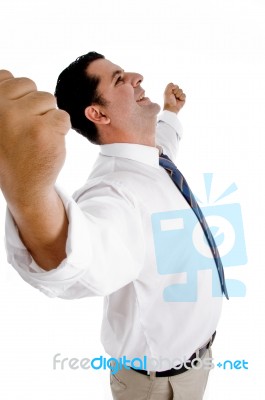 Winning Middle Aged Businessman Stock Photo