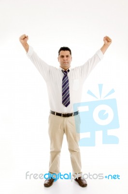 Winning Middle Aged Businessman Stock Photo