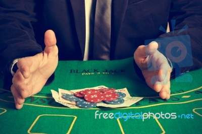 Winning Poker Game Stock Photo