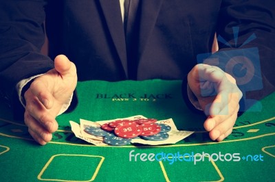 Winning Poker Game Stock Photo